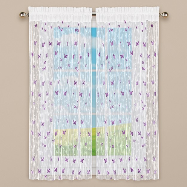 Collections Etc 3d Spring Butterfly Semi sheer Curtain Panel