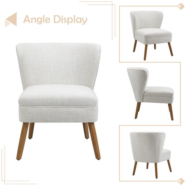 Upholstered Accent Chair Armchair Linen Side Chair