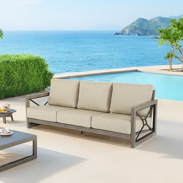 Outdoor 3 Seater Sofa with Sunbrella Fabric Cushion