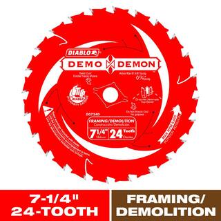 DIABLO Demo Demon 7-14 in. 24-Tooth FramingDemolition Circular Saw Blade D0724DR