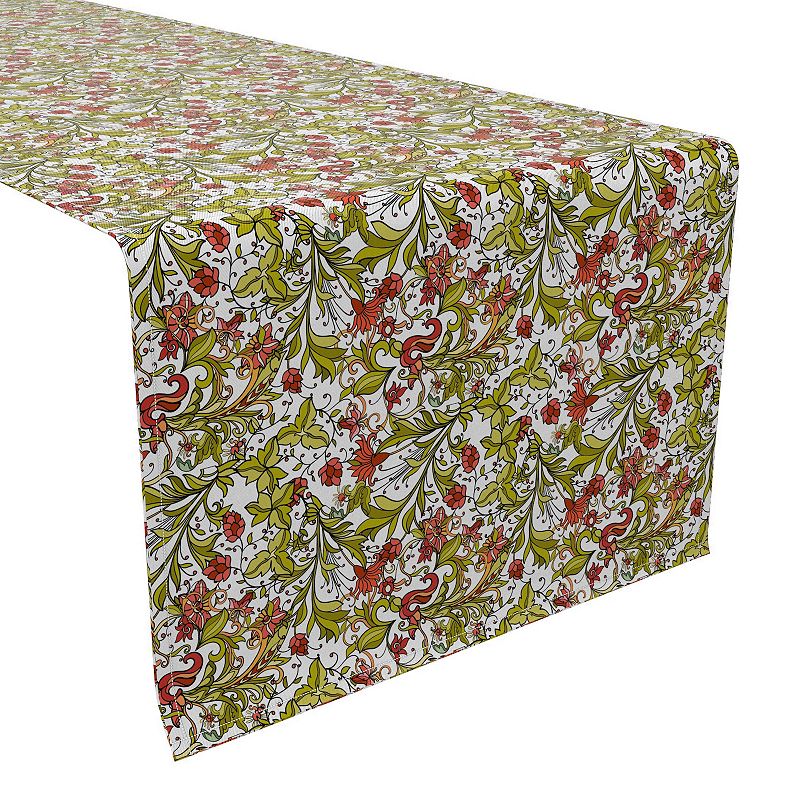 Table Runner， 100% Cotton， 16x108， Floral 21
