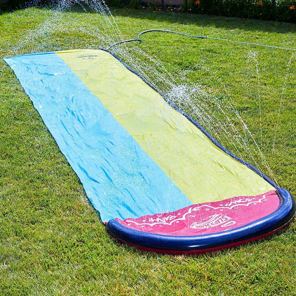 Lavinya Double Lawn Water Slide for Kid and Adult, 15.7ft Water Slip Waterslide Sprinkler Water Splash Slide with 2 Boogie Boards for Cool Summer Fun