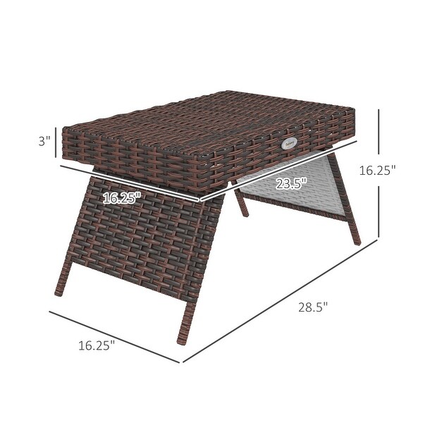 Folding Rattan Side Table