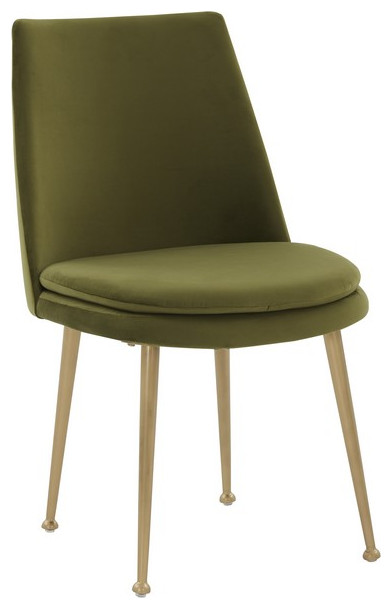 Safavieh Couture Rynaldo Upholstered Dining Chair Olive Green / Gold   Dining Chairs   by Safavieh  Houzz