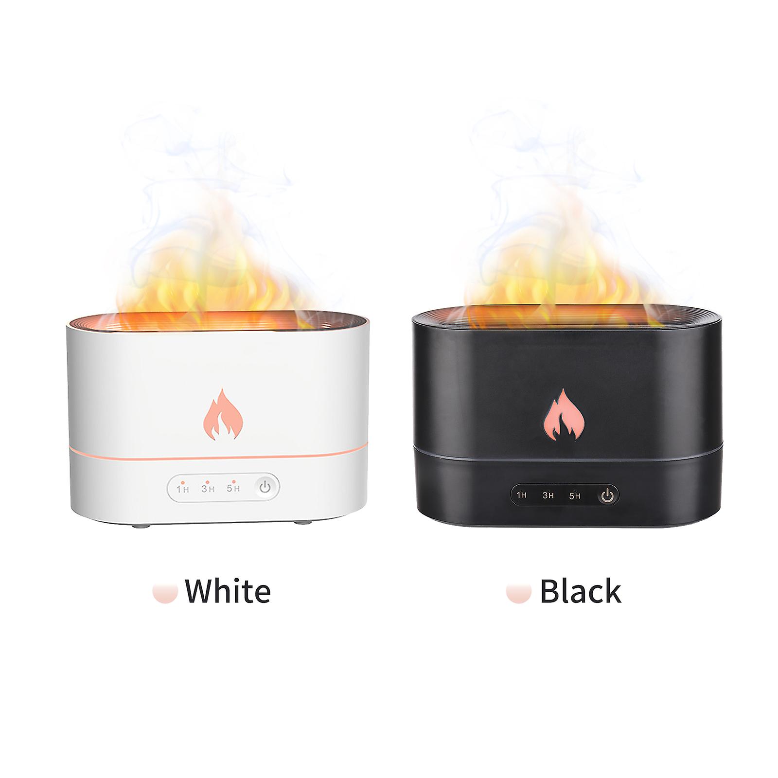 250ml Simulation Flame Mist Humidifier Flame Night Light Quiet Aromatherapy Diffuser Desktop Usb Humidifier For Home Office Bedroom Baby Room 1/3/5h T