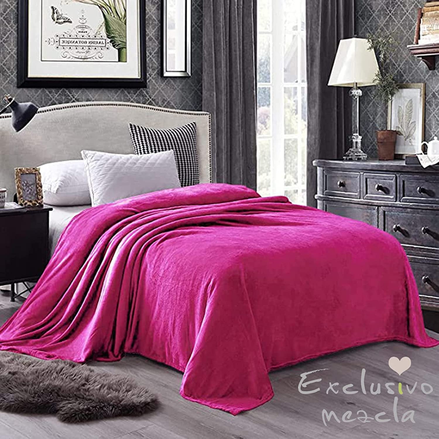 Exclusivo Mezcla Twin Size Flannel Fleece Velvet Plush Bed Blanket as Bedspread/Coverlet/Bed Cover (60