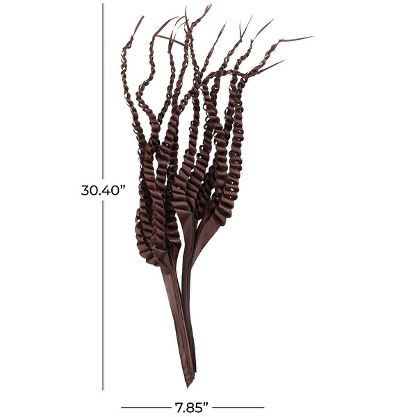 Dark Brown Dried Plant Handmade Tall Five Finger Palm Leaf Home Decor Natural Foliage