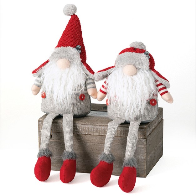 Sullivans Set Of 2 Oversized Sitting Gnome Figurines 25 5 quot h amp 20 5 quot h Gray