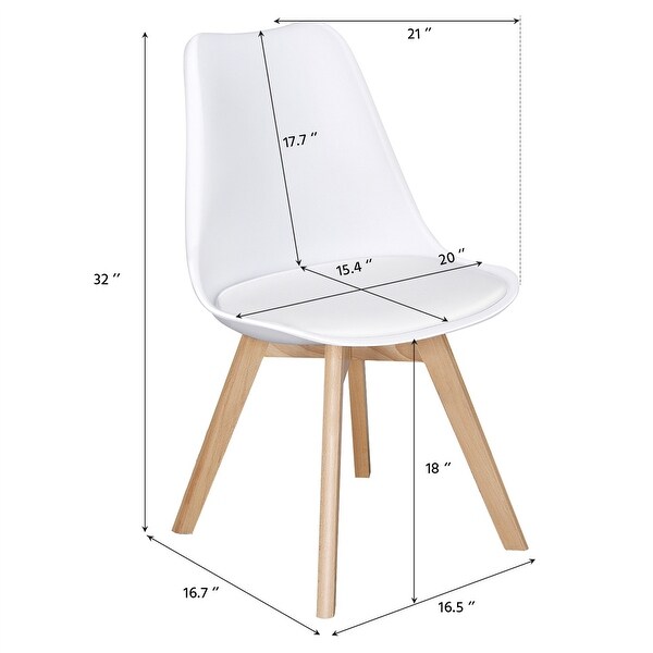 Yaheetech Set of 4 Dining Chairs with Modern Soft Padded