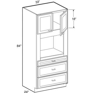 Home Decorators Collection Newport Assembled 33x84x24 in. Plywood Shaker Oven Kitchen Cabinet Soft Close in Painted Pacific White OC332484U-NPW