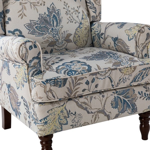 Epimethis Traditional Fabric Accent Armchair with Turned Legs Set of 2 by HULALA HOME