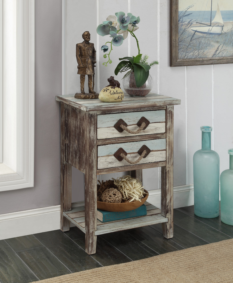 Two Drawer Accent Table H26.00  Islander Multicolor   Beach Style   Side Tables And End Tables   by HedgeApple  Houzz