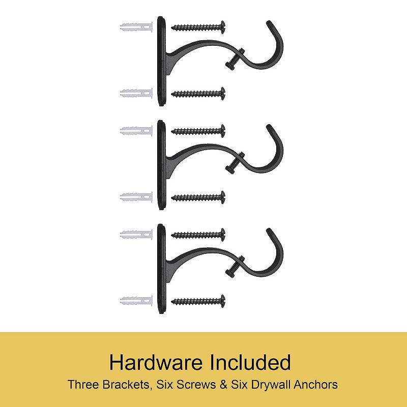 Kenney Weaver Rust-Resistant Indoor/Outdoor Cap End Adjustable Curtain Rod Set