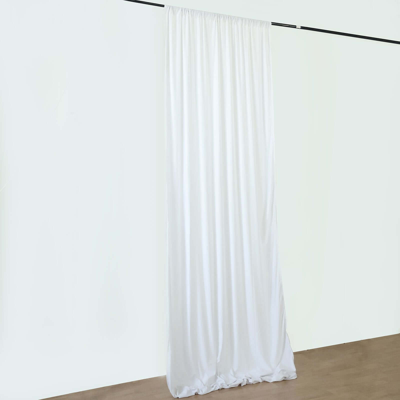 White Scuba Polyester Ceiling/Curtain Draping Fabric, Commercial Grade Fire Retardant Wrinkle Free Backdrop Panel With Rod Pocket - 5ftx40ft