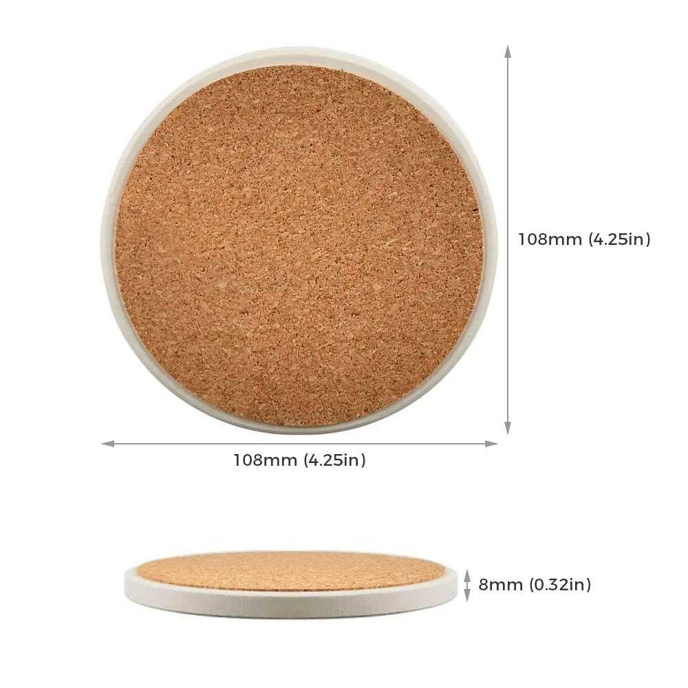 Qomolangma 144pcs Sublimation Blanks 4.25'' Round Ceramic Tiles Coasters With Cork Pads