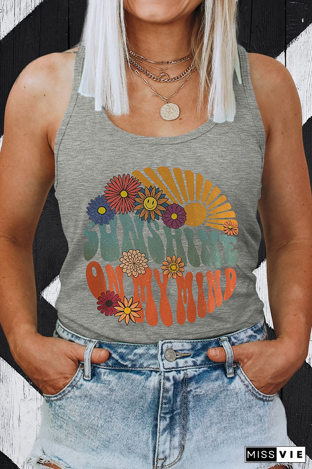 Vintage Sunshine Graphic Tank Top