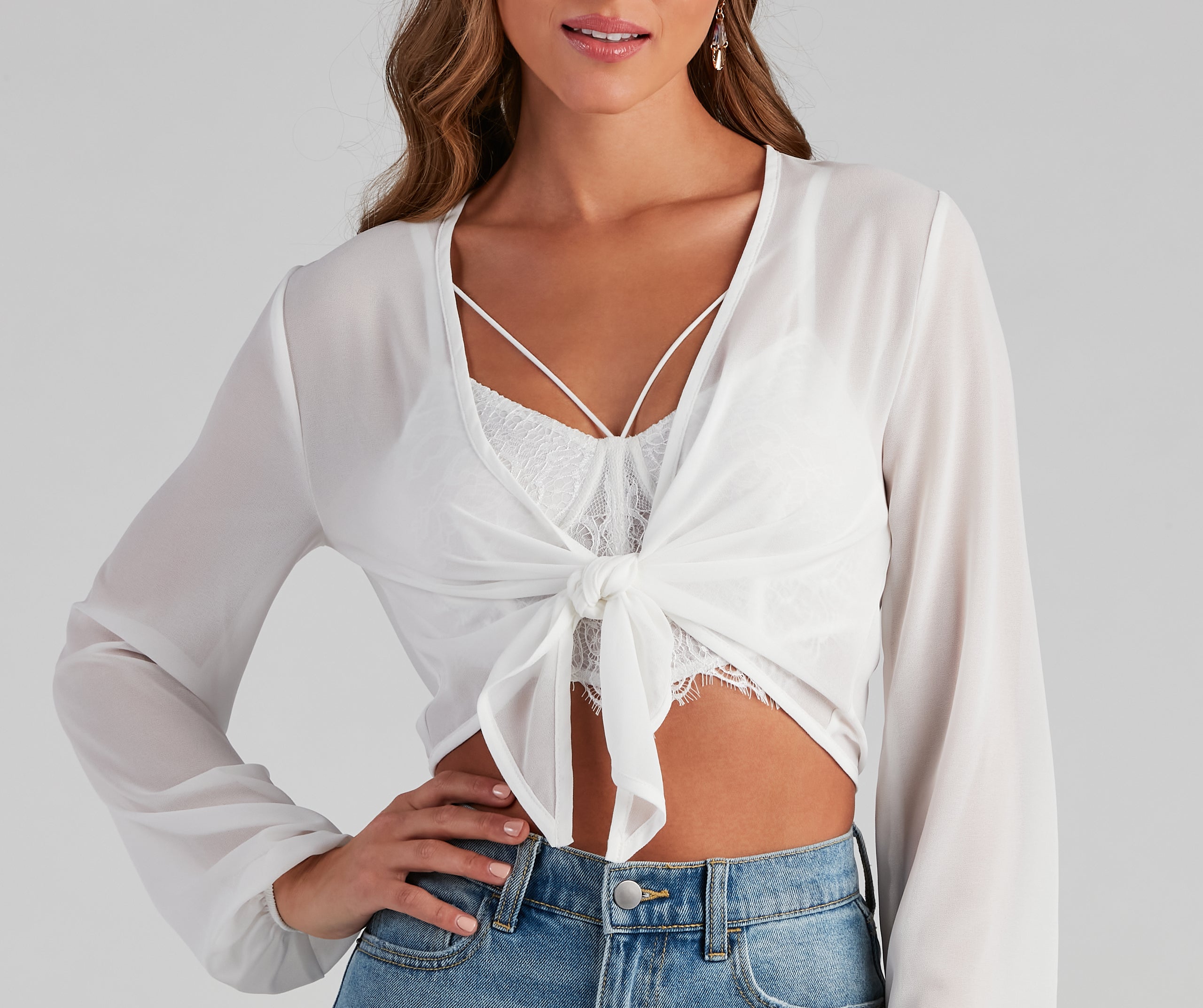 Chic Chiffon Tie-Front Top