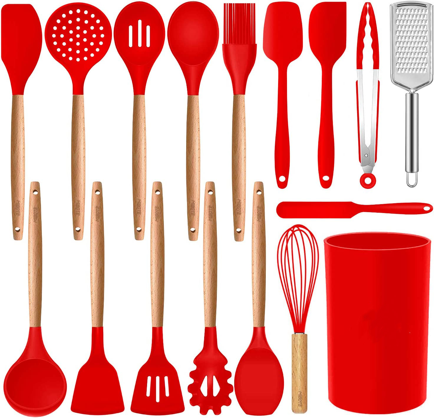 Silicone cooking utensils set, kitchen utensils 17-piece set