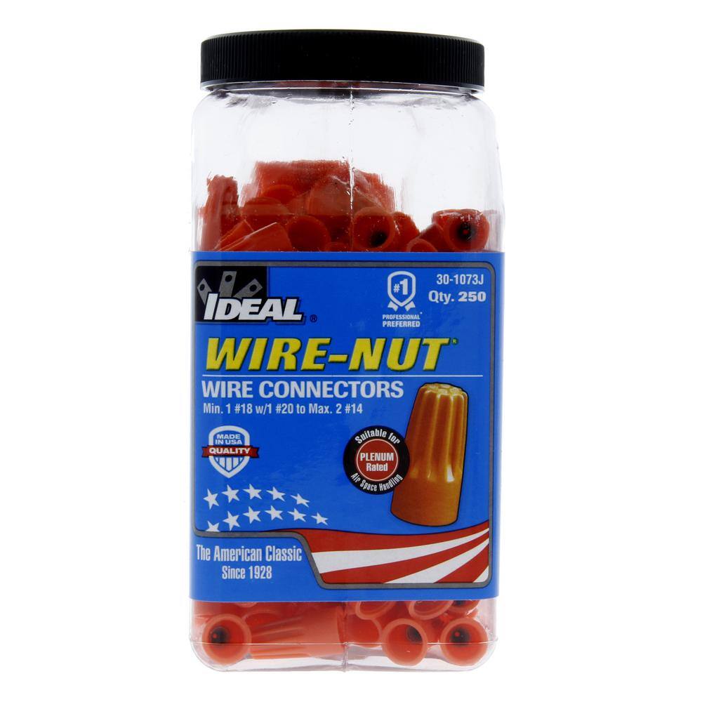 IDEAL 73B Orange WIRE-NUT Wire Connectors (250-Pack) 30-1073J