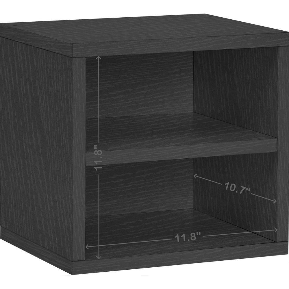 Way Basics 12.6 in. H x 13.4 in. W x 11.2 in. D Black Recycled Materials 1-Cube Organizer C-SCUBE-BK