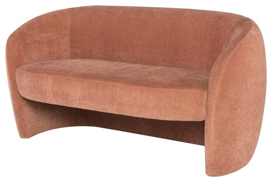 Nuevo Clementine Fabric  ampPlastic Double Seat Sofa in Nectarine Orange/Black   Contemporary   Sofas   by Homesquare  Houzz