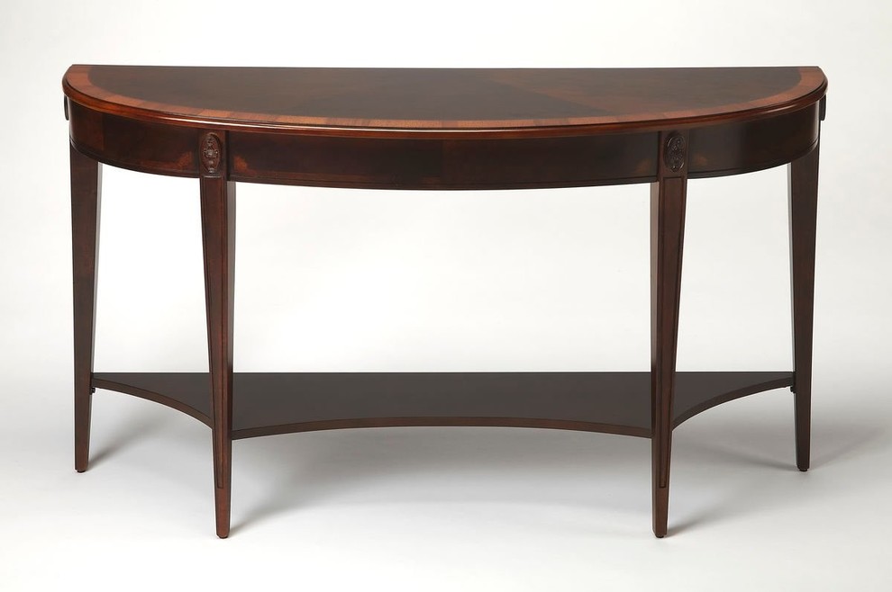 Butler Astor Cherry Nouveau Demilune Console Table   Traditional   Console Tables   by Homesquare  Houzz