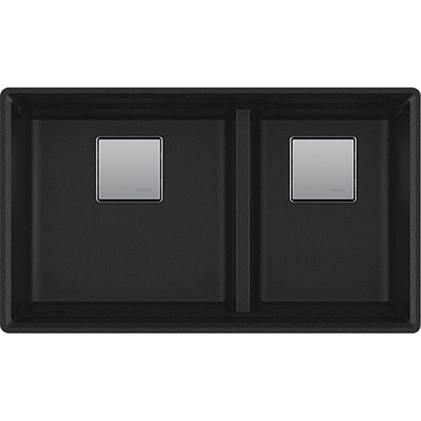 32 inch Granite Matte Black Double Bowl Kitchen Sink