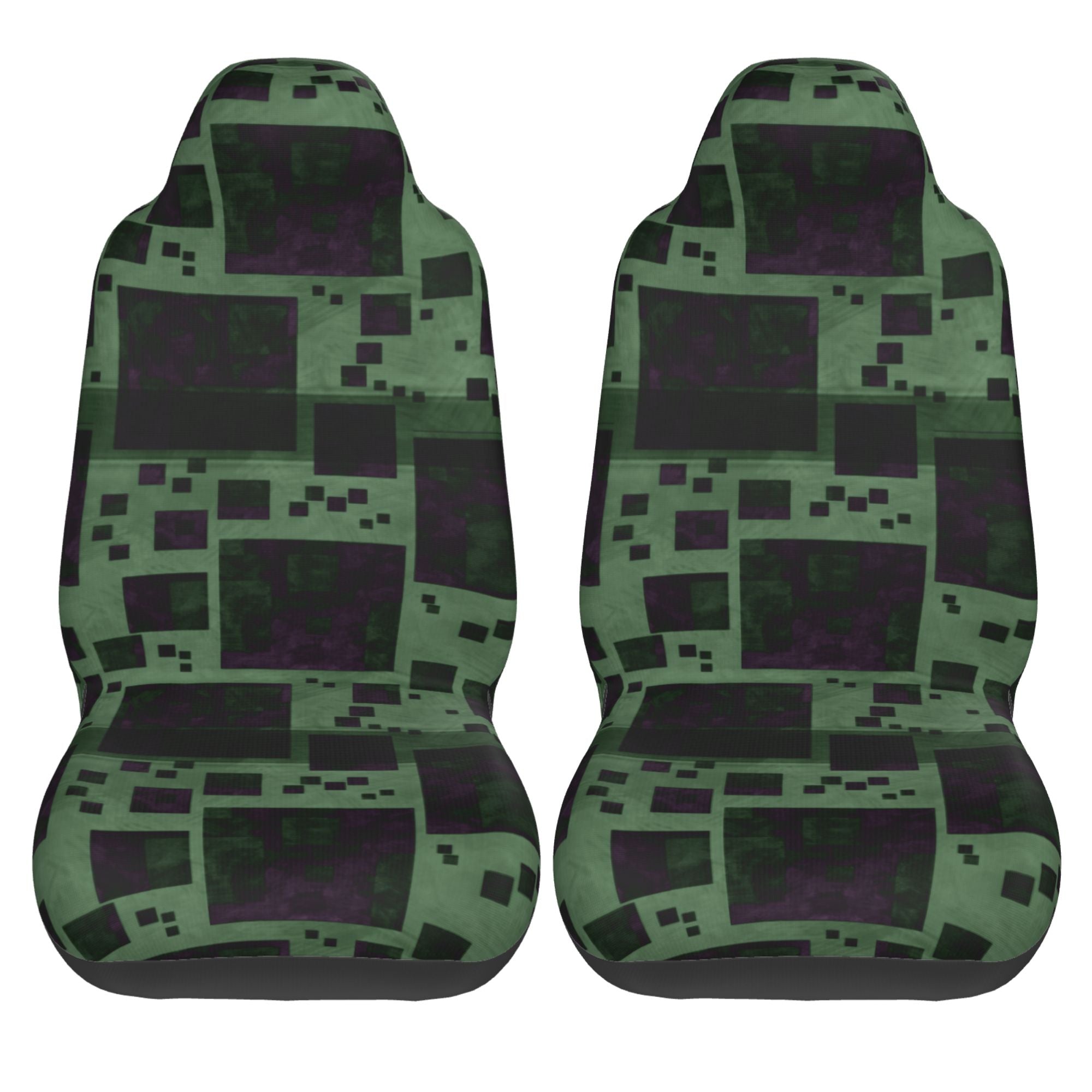 ZICANCN Car Seat Cover Green Abstract Geometry Car Front Seat Covers Protectors ， Automotive Seat Covers for Cars Trucks Suv