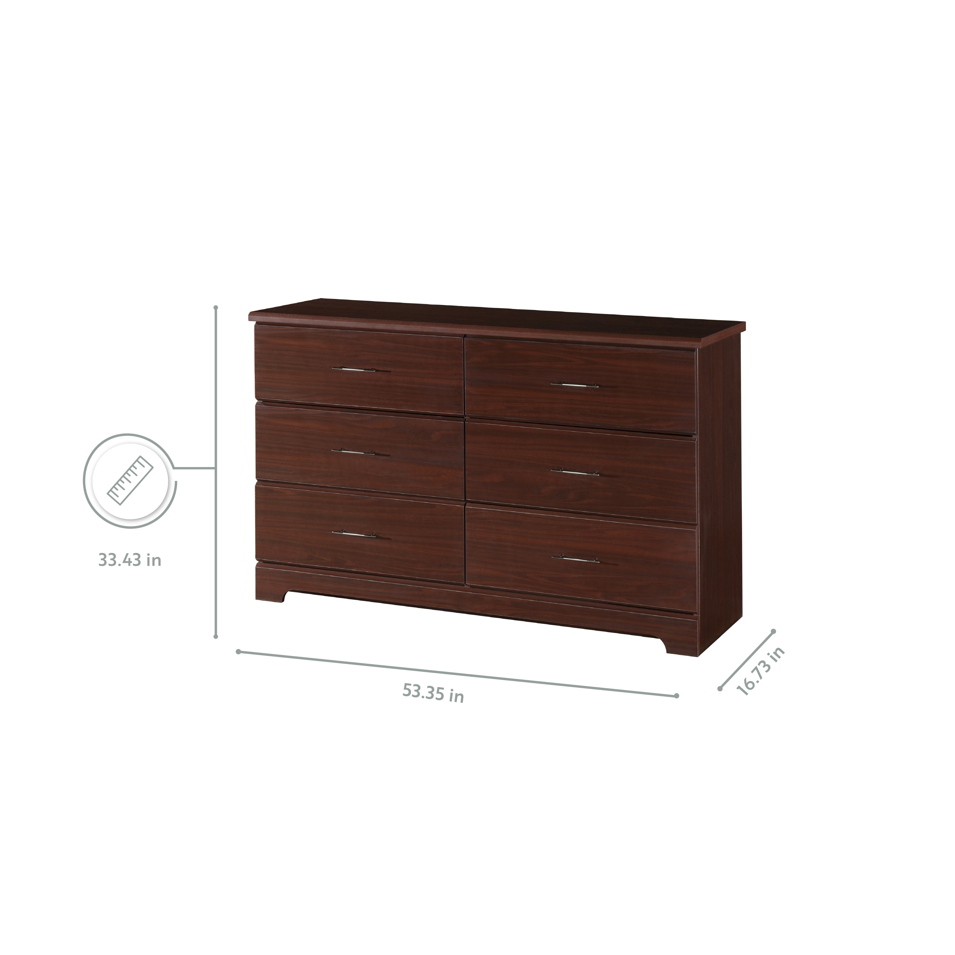 Storkcraft Brookside 6 Drawer Modern Double Dresser Espresso