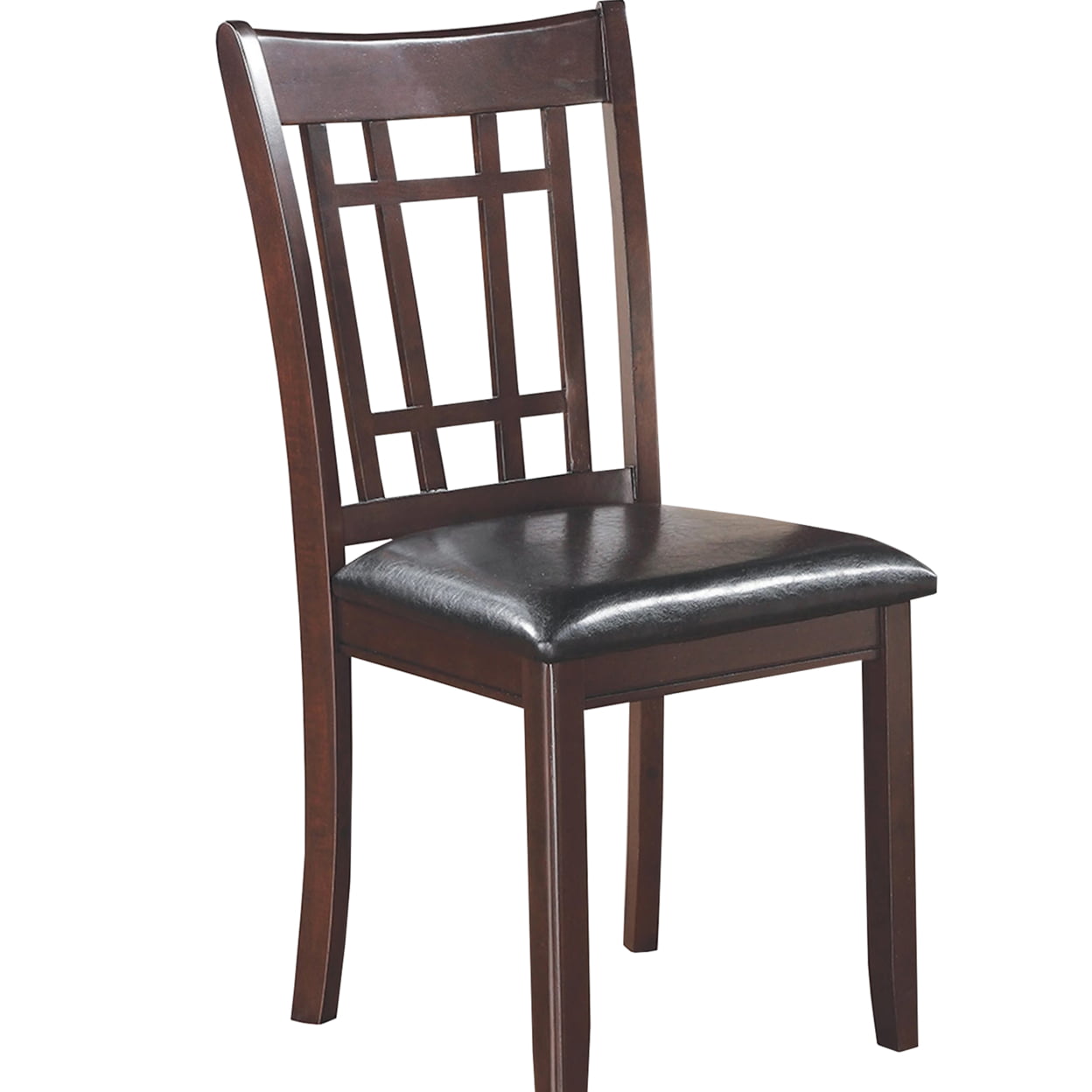 Contemporary Armless Dining Side Chair， Espresso Brown and Black， Set of 2- Saltoro Sherpi