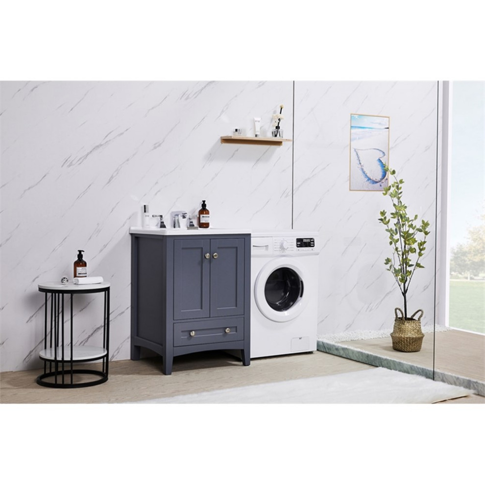 Stufurhome Delia 24 in. x 22 in. Grey Laundry Utility Sink   Modern   Utility Sinks   by clickhere2shop  Houzz