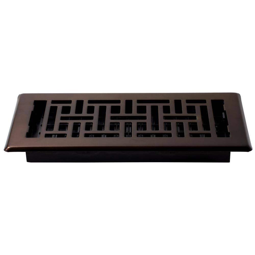 Decor Grates 4 in. x 10 in. Steel Floor Register Oil-Rubbed Bronze AJH410-RB