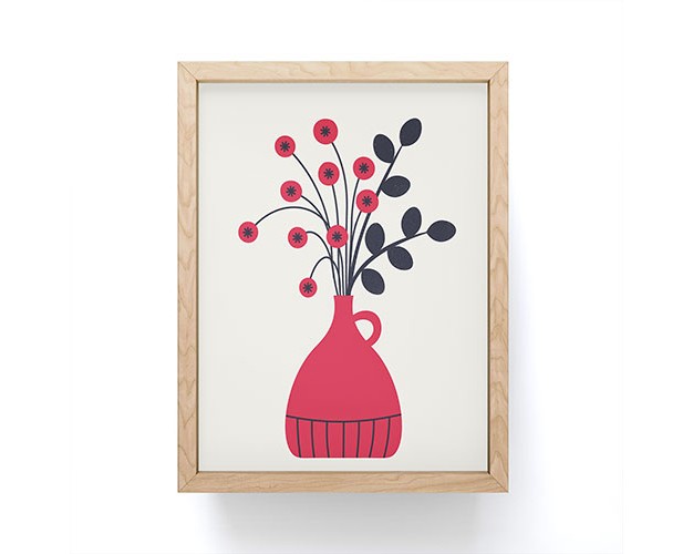 Alisa Galitsyna Red Vase Framed Mini Art Print Society6