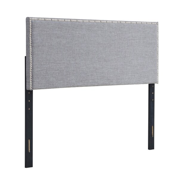 April Upholstered Headboard W/ Nail Head Trim， Full/Queen， Grey - - 36368121