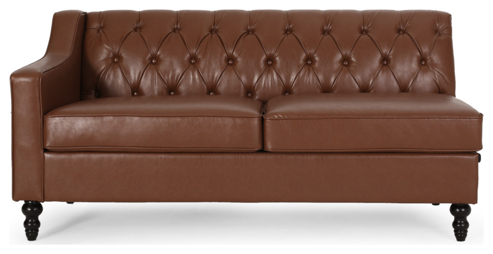 Bluewater Contemporary Tufted Chaise Sectional   Traditional   Sectional Sofas   by GDFStudio  Houzz