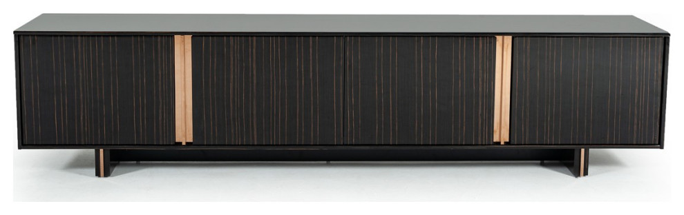 Lebowski TV Stand  Black Media Cabinet  87 quotRosegold TV Storage Casegood   Modern   Entertainment Centers And Tv Stands   by mod space furniture  Houzz