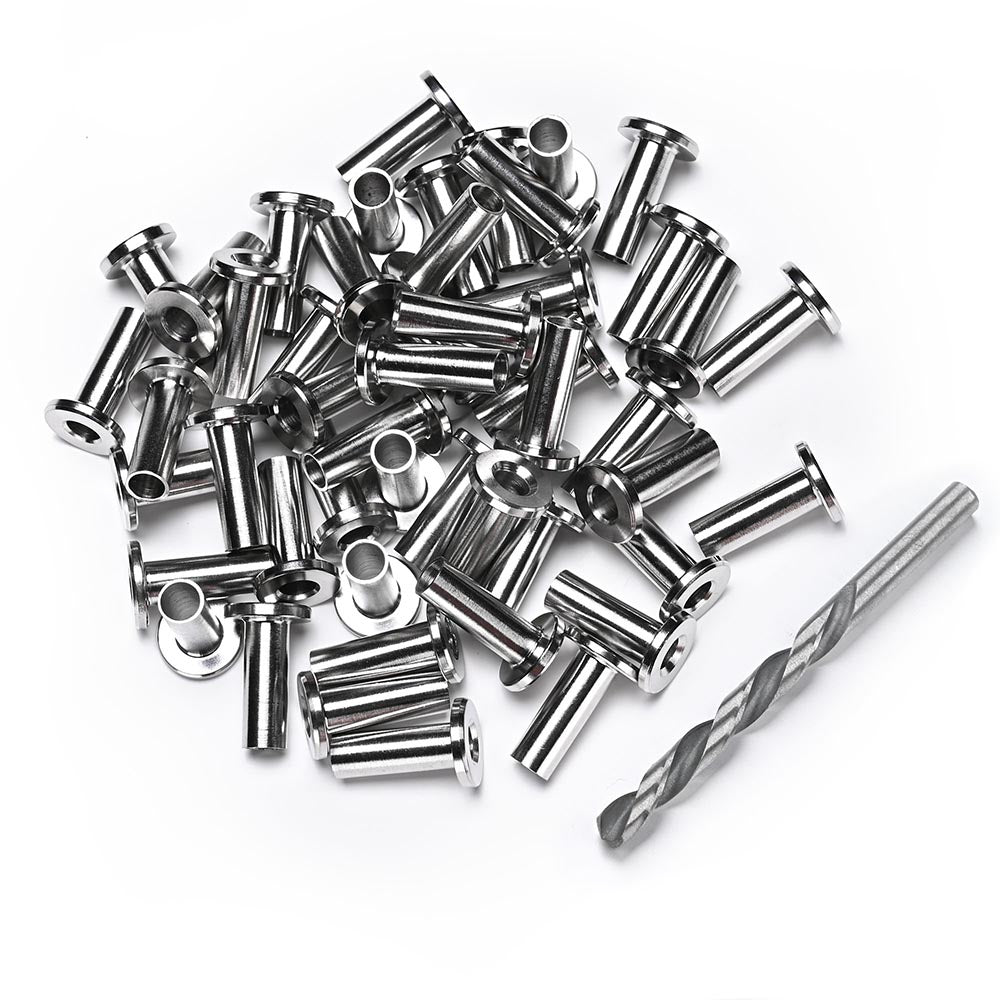 Yescom 50pcs Cable Protector Sleeves Grommets 316 Stainless Steel