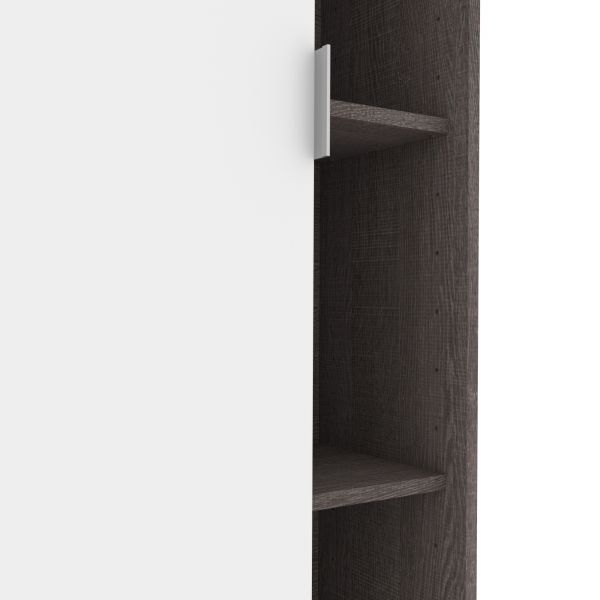 Bestar Aquarius Bookcase with Sliding Door - Bark Gray and White