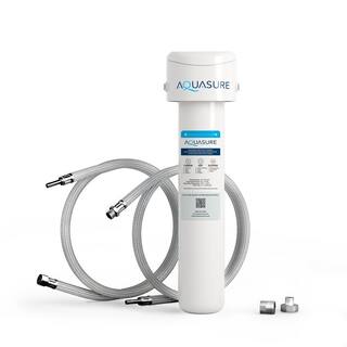 AQUASURE Fortitude Compact Under Sink Multi-Purpose Water Filtration System with CarbonKDF and Siliphos Scale Inhibiting Media AS-FC50H-CKS