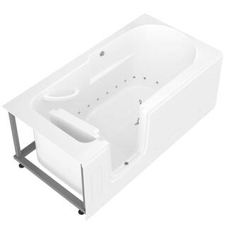 Universal Tubs HD Series 30 in. x 60 in. Left Drain Step-In Walk-In Air Tub in White HDSI3060LWA