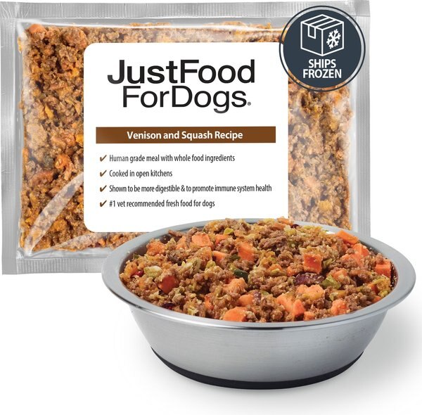 JustFoodForDogs Venison and Squash Recipe Frozen Human-Grade Fresh Dog Food