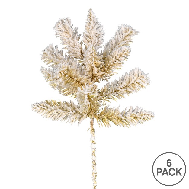 Frosted Gold Artificial Christmas Spray. Includes 6 Sprays Per Pack.