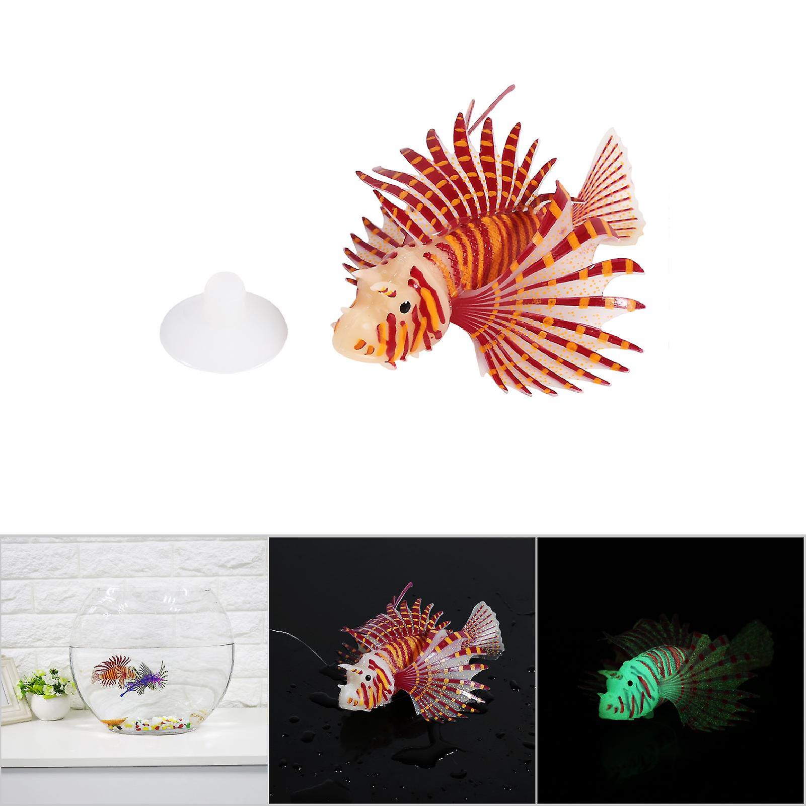 Aquarium Artificial Fish Tank Landscape Decoration Glow Simulation Underwater Ornaments Red