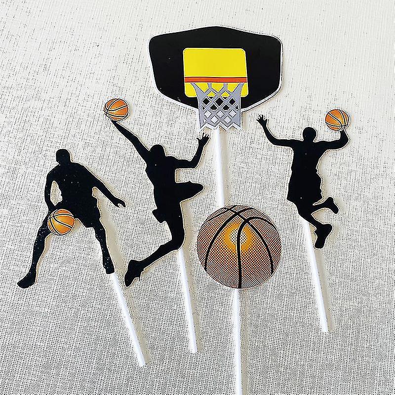 10pcs Basketball Cake Decoration Cager Basketball Player Cupcake Toppers Basketball For Party Kids Birthday