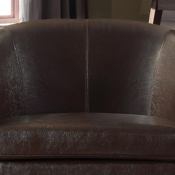 Isabela Faux Leather Barrel Accent Club Chair by Moser Bay