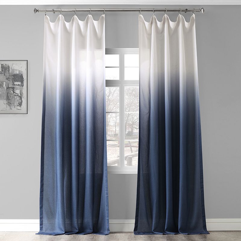 EFF Ombre Faux Linen Semi Sheer Curtain