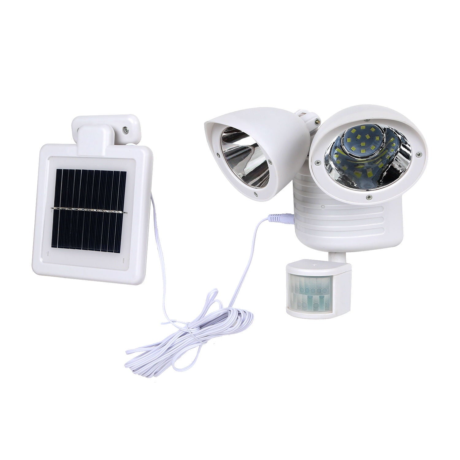 White Dual 22 LEDs Security Detector Solar Spot Light Motion Sensor Outdoor Floodlight