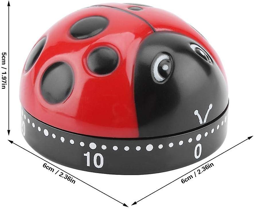 Cute Ladybug Shape Kitchen Timer 60 Minutes Timer With Loud Ring Mechanical Wind-up Timer Kitchen Cooking Utensils