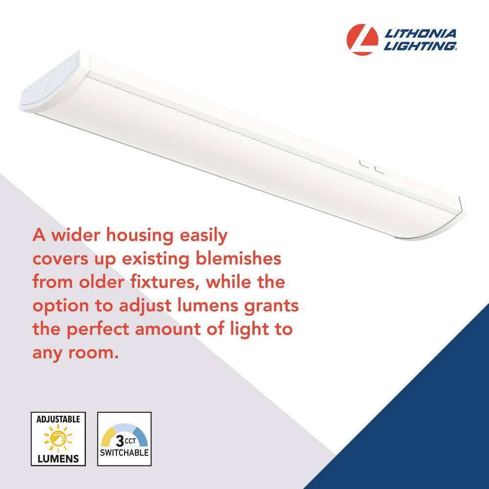 Lithonia Lighting 4 ft. 400050006000 Lumens Integrated LED Triac Dimming White Wraparound Light Switchable Color Temperature FML4W 48 ALO6 8SWW2 TD