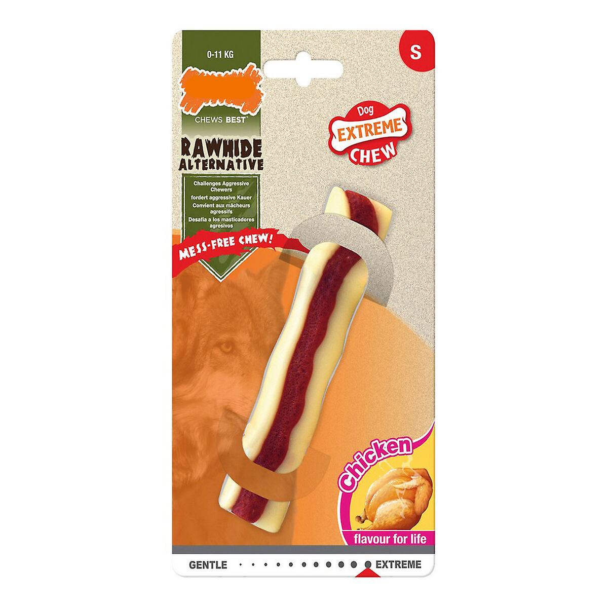 Dog chewing toy Nylabone Extreme Chew RollRawhide Size S Chicken Nylon